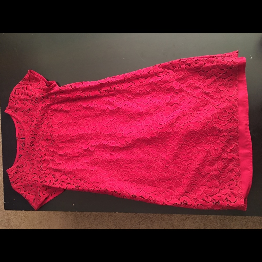 dark red lace loft dress
